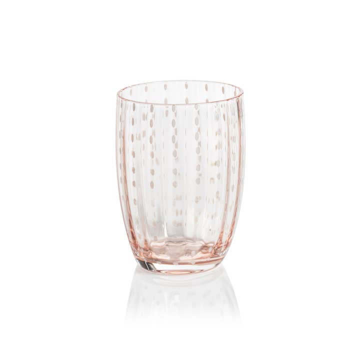 Zodax – wholesale Cocktail/liquor glass – Portofino White Dot Tumbler2