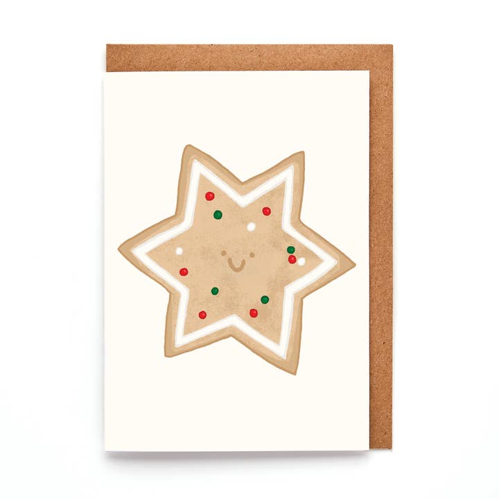Mini Star Cookie Card | Cute Christmas Bakery Greeting Card for wholesale by You've Got Pen On Your Face