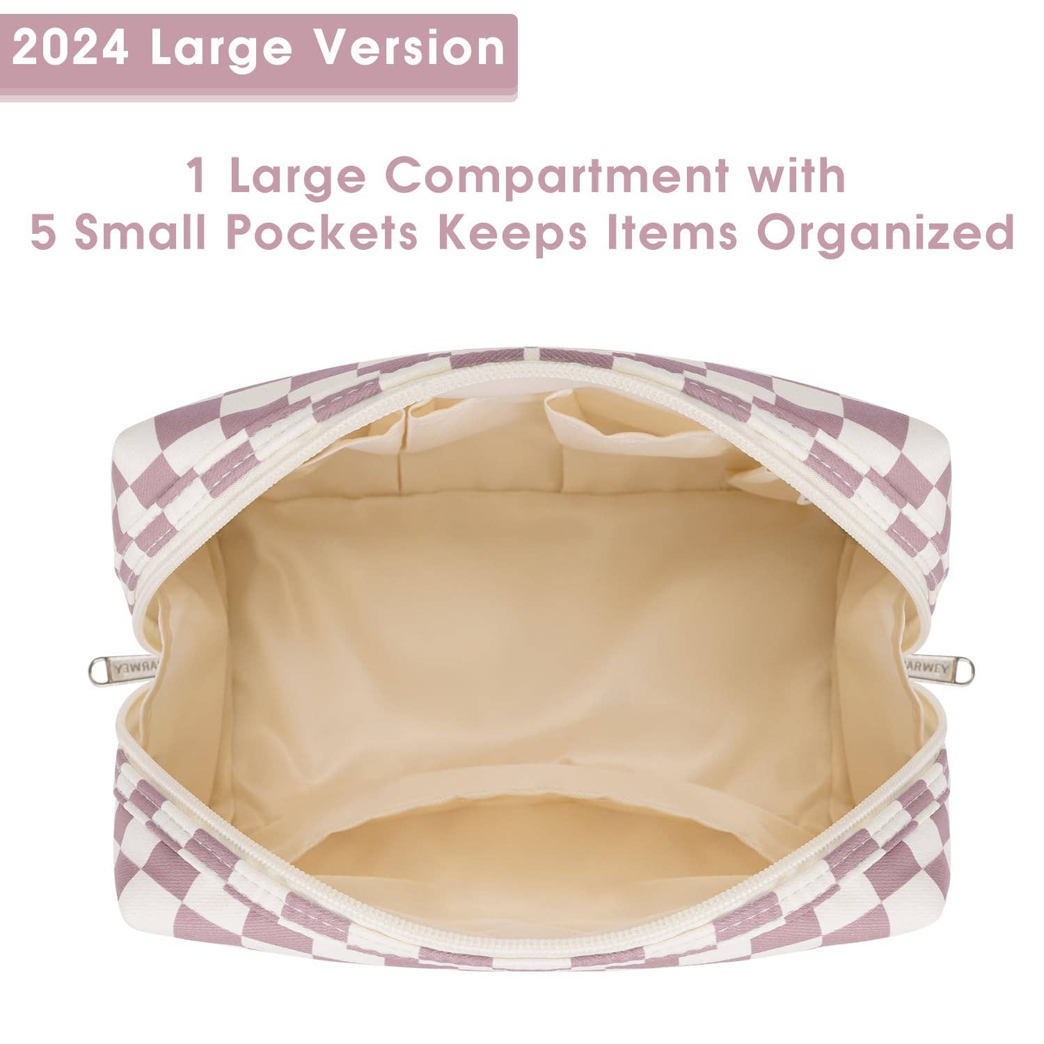 wandf - Wholesale Makeup/Cosmetic Bag - Checkered Makeup Bag Travel Cosmetic Bag Organizer Toiletry43