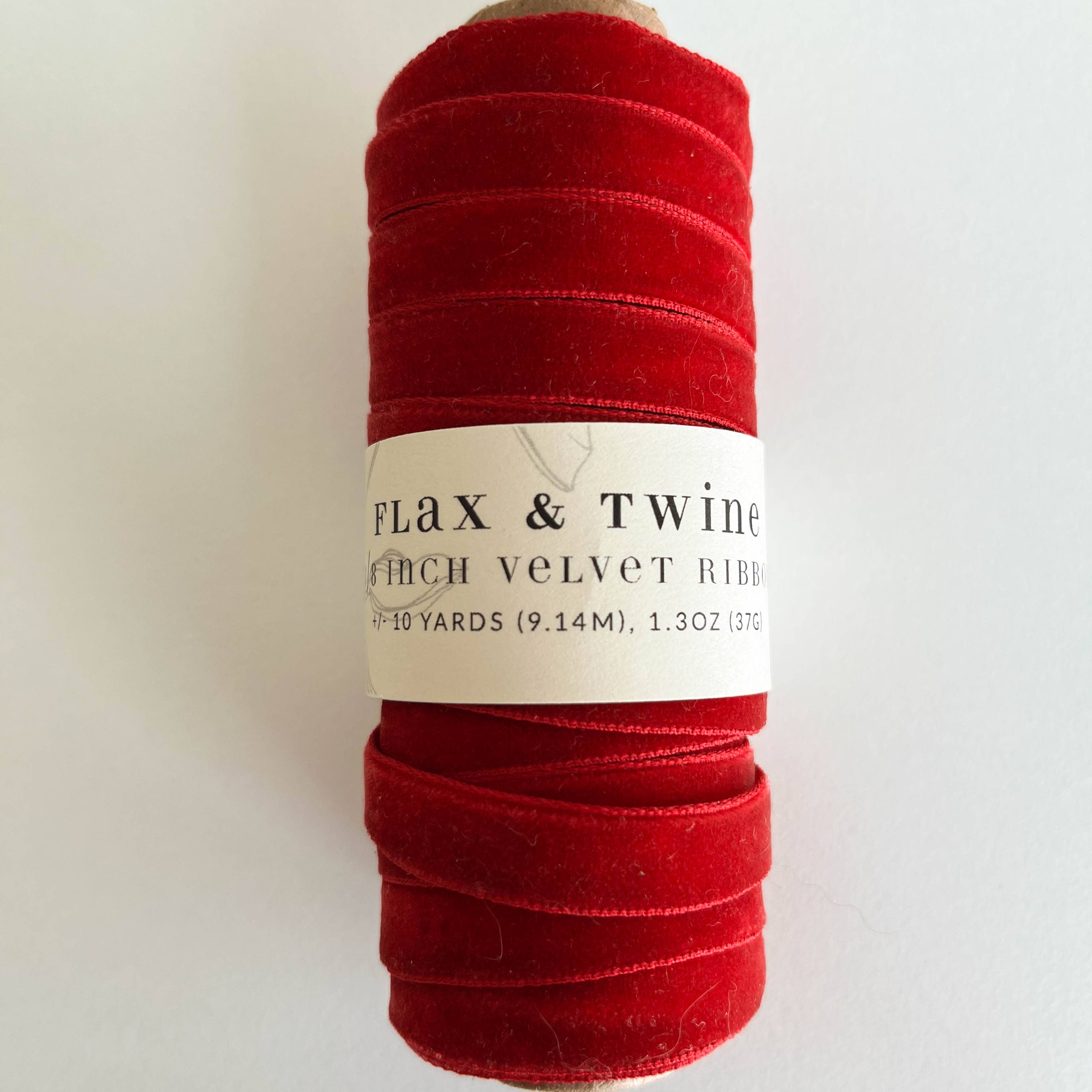 Flax & Twine - Wholesale Ribbon - Gift Wrapping - Flax & Twine 3/8" Velvet Ribbon - 10 Yards5