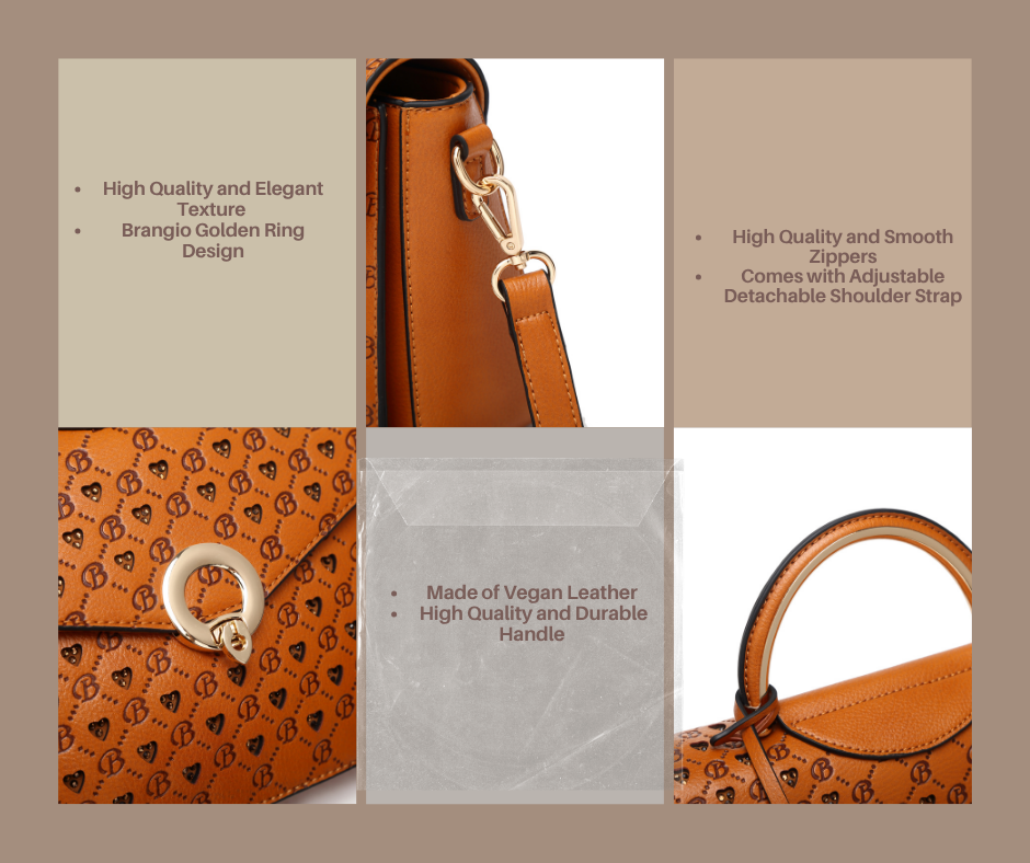 Brangio (Italy) Company Inc. - Vente Sac à bandoulière – femme - Sac bandoulière monogramme luxe Brangio Italie7