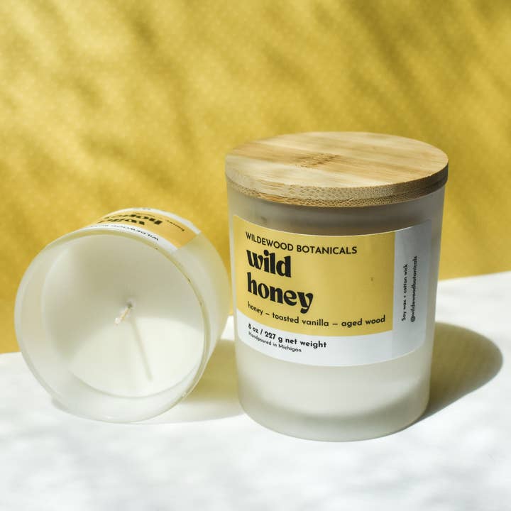 Wild Honey Soy Candle for wholesale by Wildewood Botanicals