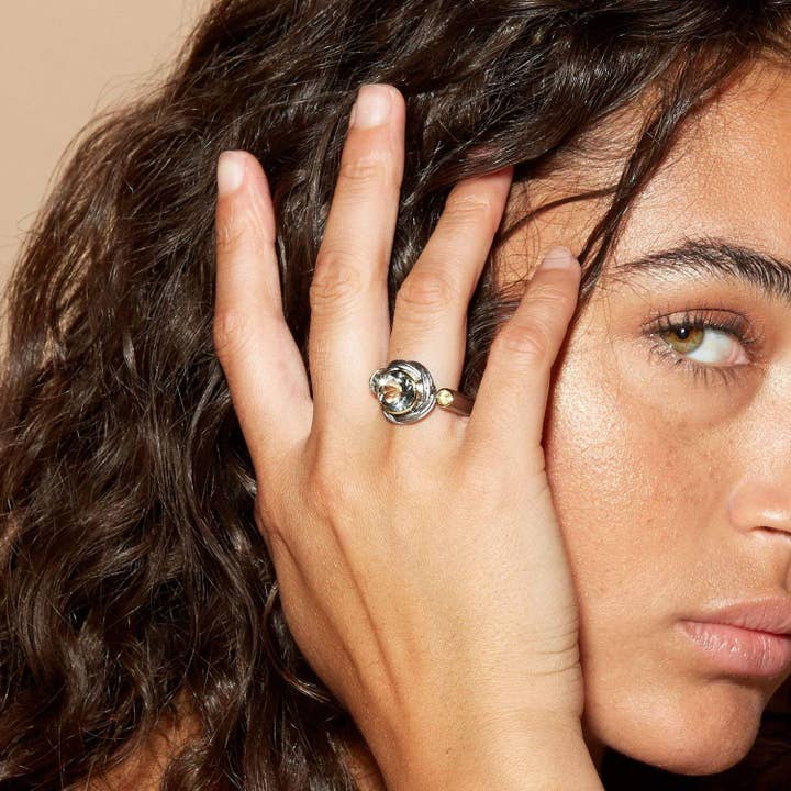 German Kabirski - Wholesale Cocktail/Statement Ring - Cartalia Green Amethyst and Citrine Ring