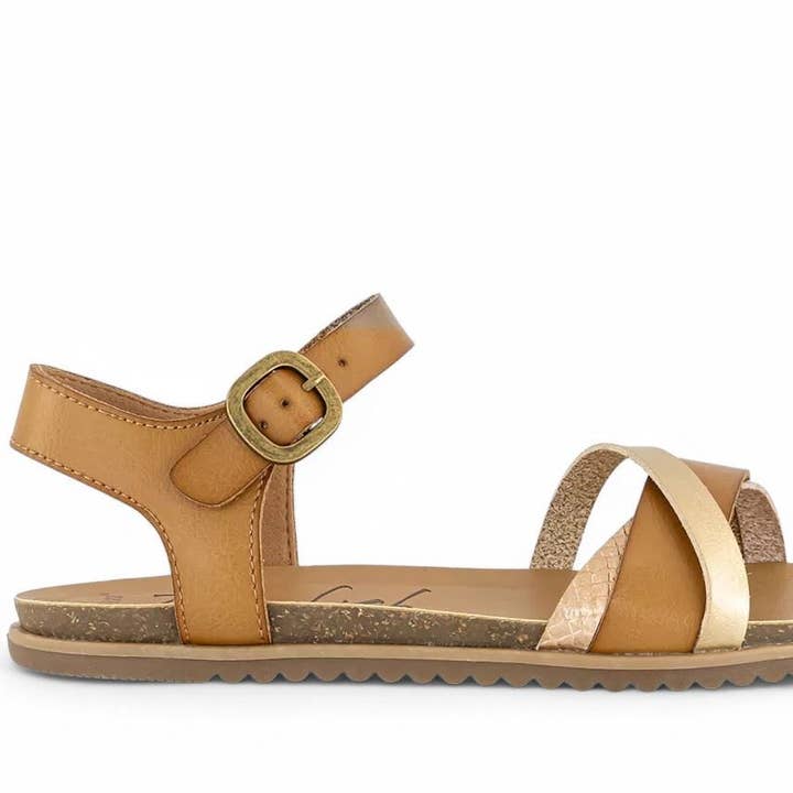Blowfish Malibu Womens Tan Strappy Buckle Wedge Sandals - Monti-B for wholesale by Infinity Leather (Upperclass Fashions Ltd)
