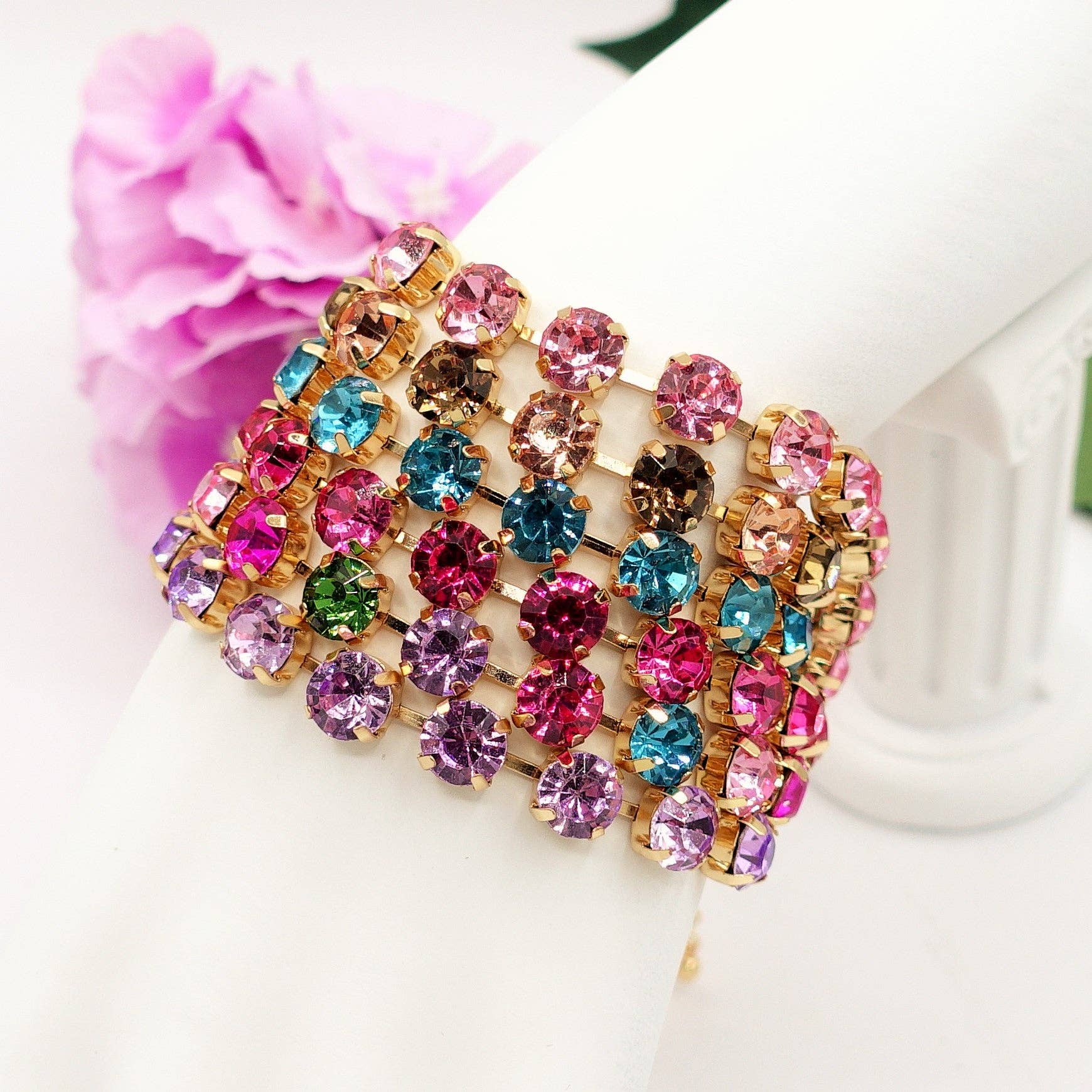 Daemon srls - Wholesale Tennis Bracelet - MICHELLE-BRACCIALE con pietre sfaccettate - LUCE COLLECTION1