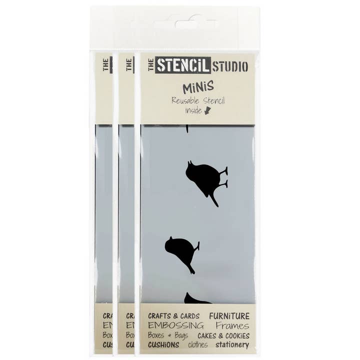 Stencil MiniS - Fugle Stencil for engroshandel hos The Stencil Studio