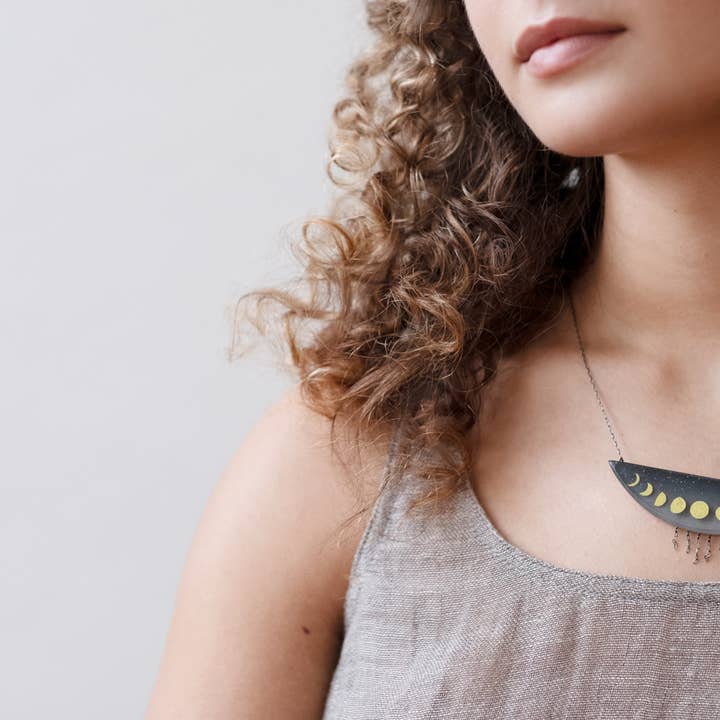 Golden Phases Painted Necklace for wholesale by Fernworks