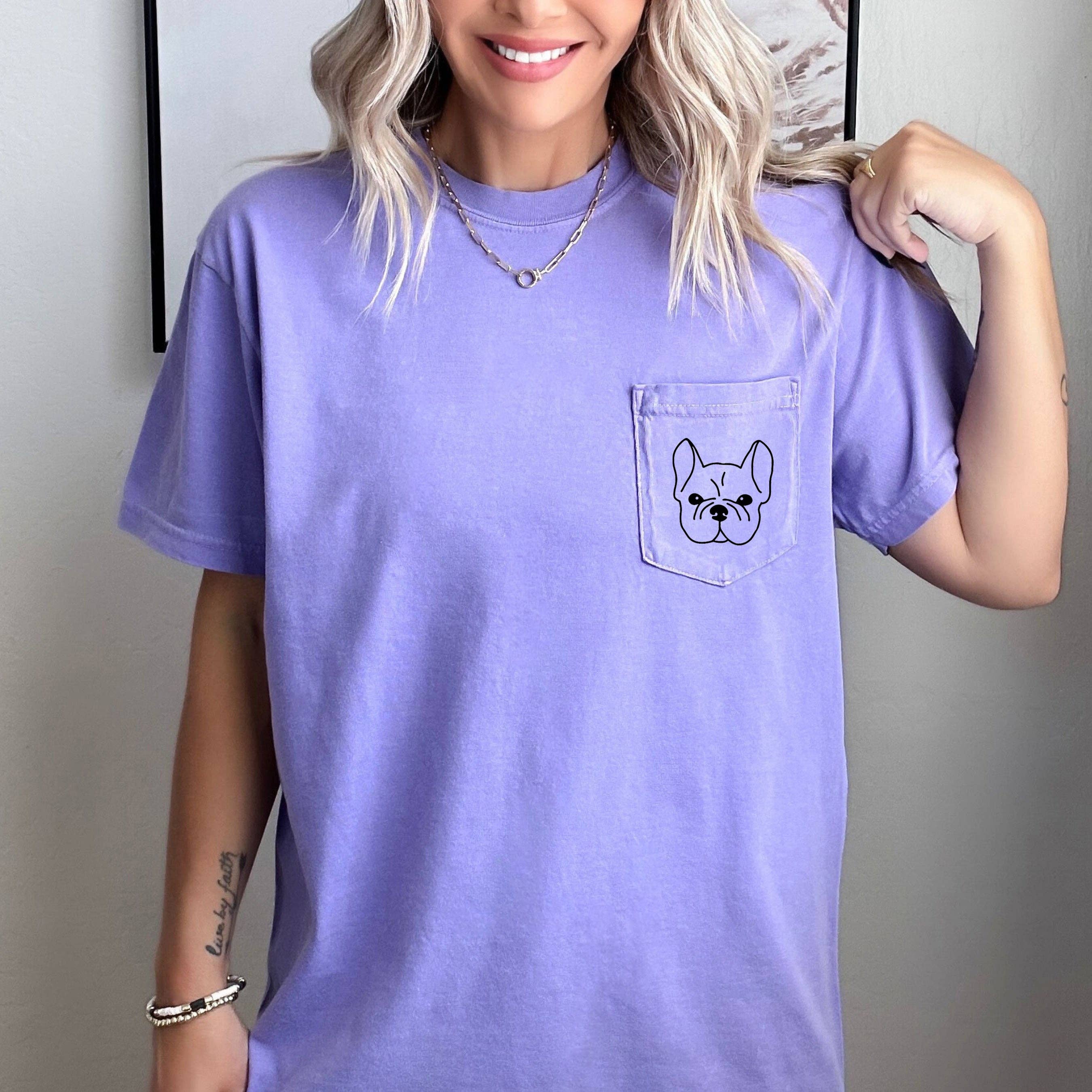 Verita Culture - Wholesale Screen Printed T-Shirt - Women's - Frenchie Mama French Bulldog Comfort Colors Pocket T Shirt11