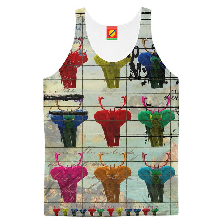 POP ART ANIMAL MIX Men's All Over Print Tank Top for wholesale by Bønes and Balløøns