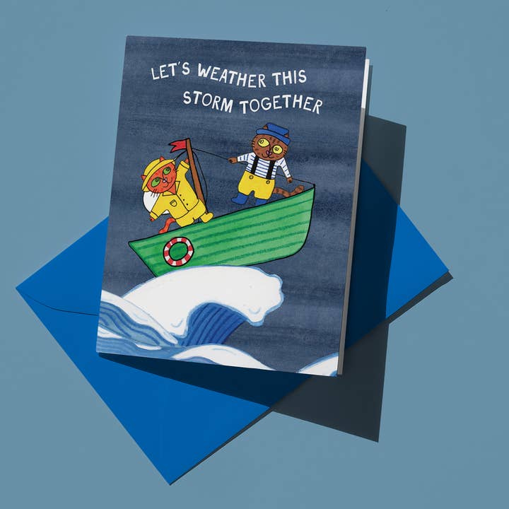 'Let's Weather This Storm' Card for wholesale by Over the Mewn