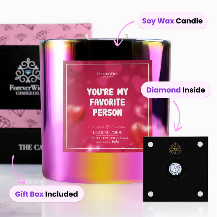 Je bent mijn favoriete persoon sprankelende diamantkaars voor wholesale door ForeverWick Candle Co