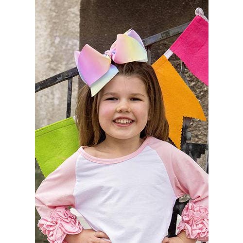 The Hair Bow Company - Wholesale Hair Bow - Kids - Rainbow Print Texas Size Hair Bows