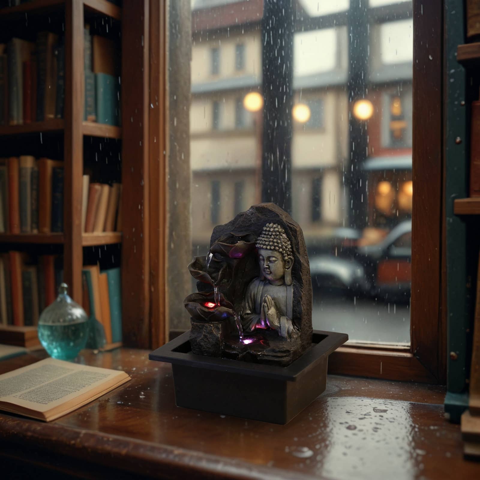 Zen'Arôme – Ornamento por atacado – Fonte Buddha Spiritualidade - Atmosfera Zen com Luzes LED6