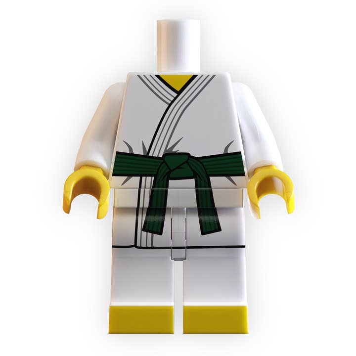 Corps de Minifig Karaté Ceinture Verte pour la vente par B3 Customs