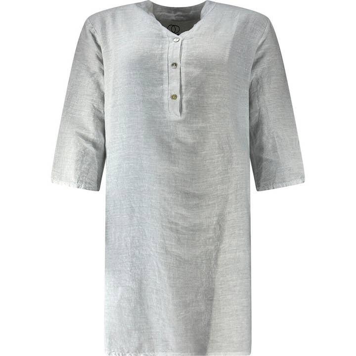 Made By Andersen - Wholesale Dress - Women's - Linen Tunic Dress - White