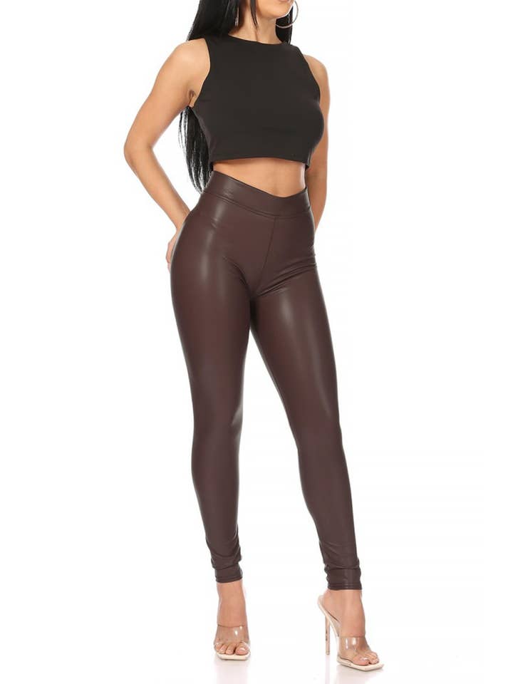 MOA COLLECTION - Wholesale Leggings - Dames - Effen imitatie-legging voor dames4
