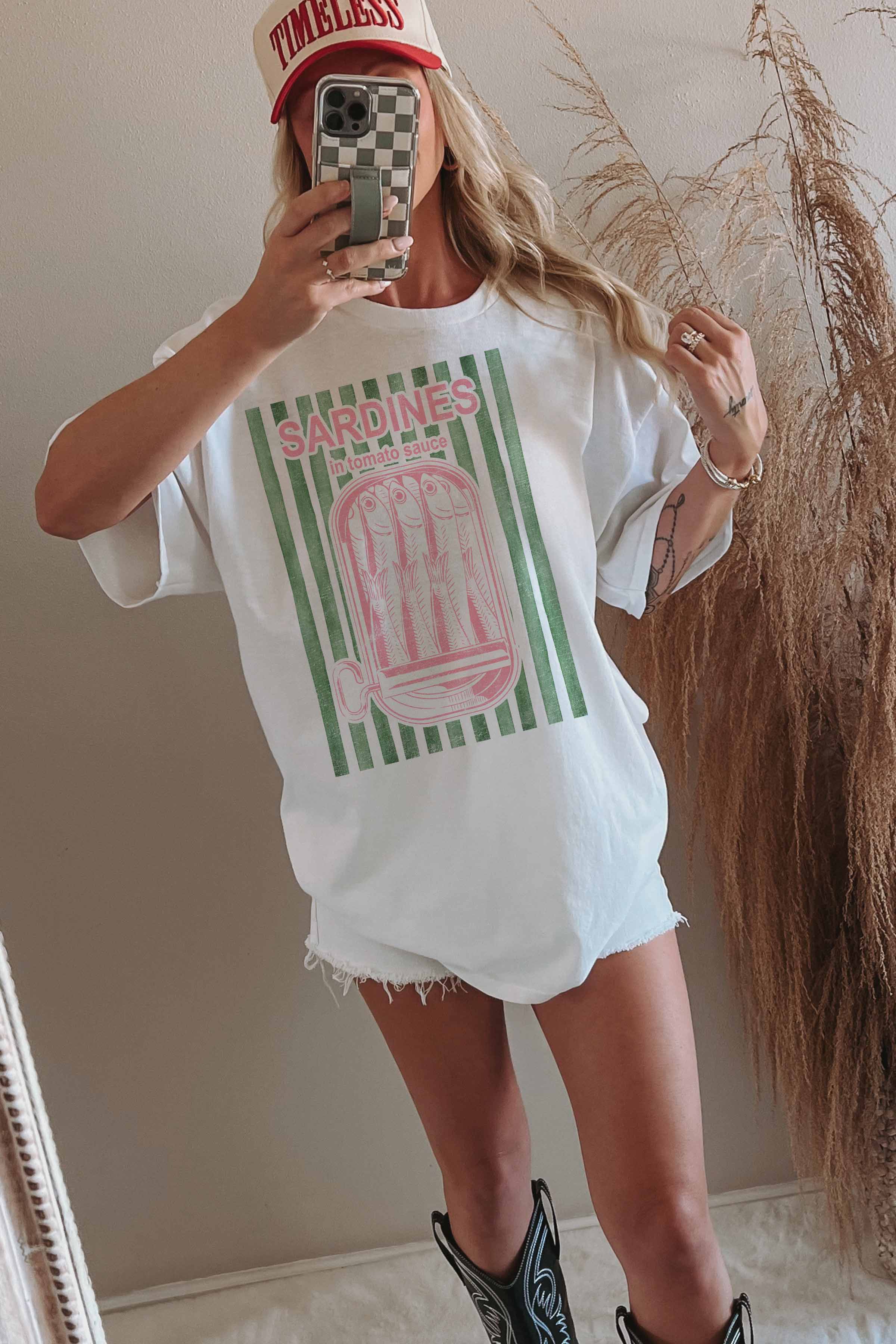 GOOD DAY STREET – wholesale T-shirts med screentryck – Dam – [G2293X-OTS] SARDINER ÖVERSTOR T-SHIRT4