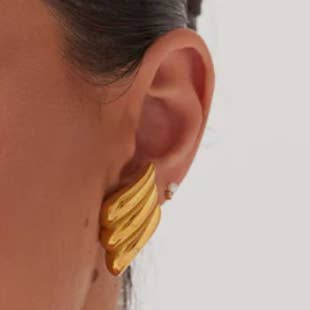 HoopLa - Wholesale Stud/Post Earrings - Frigg- Sky Wing Stud Earring- Stainless Steel Waterproof4