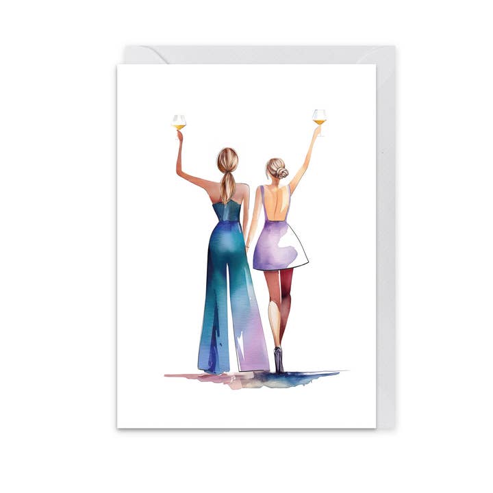 Folded card, Cheers from afar for wholesale by Langelütje