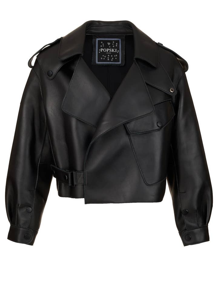 Sort Popski overdimensioneret læder for engroshandel hos Popski London
