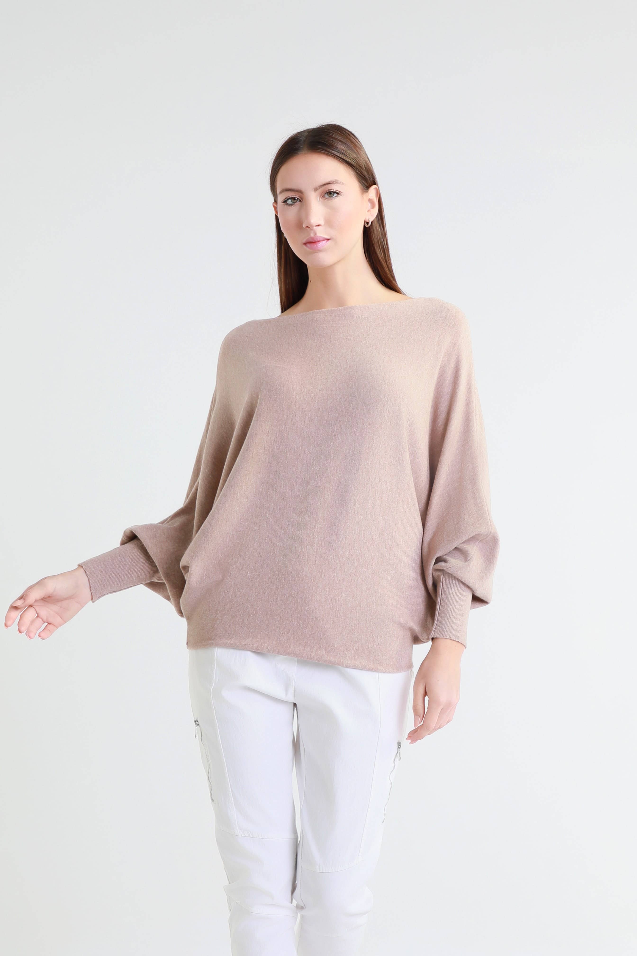 TINA Stephens Italy/Tees By Tina – Engroshandel Pullover - Dame – Mylah seriøst blød batwing sweater (BLS413)24