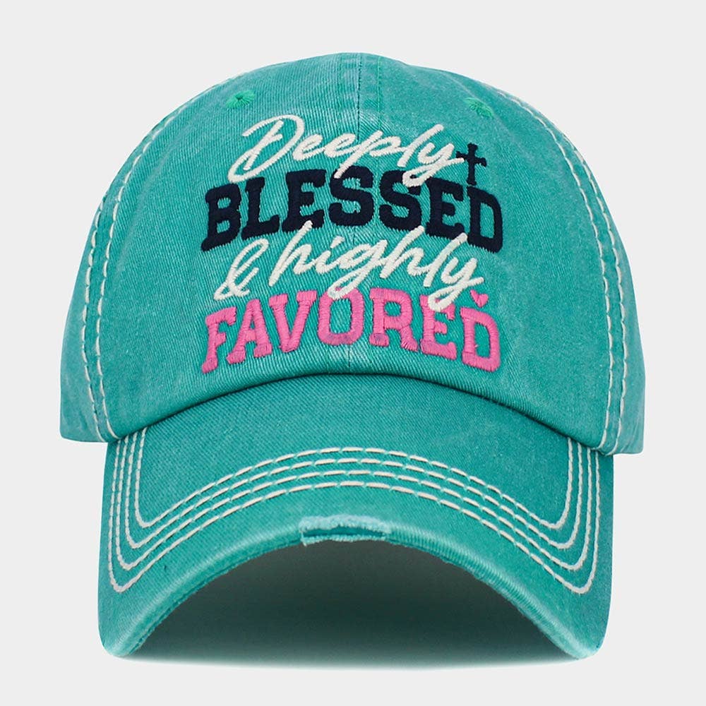 Sensibling Corp. - Wholesale Baseball Cap - Women's - Deeply Blessed and highly Favored Message Vintage Baseball Cap5