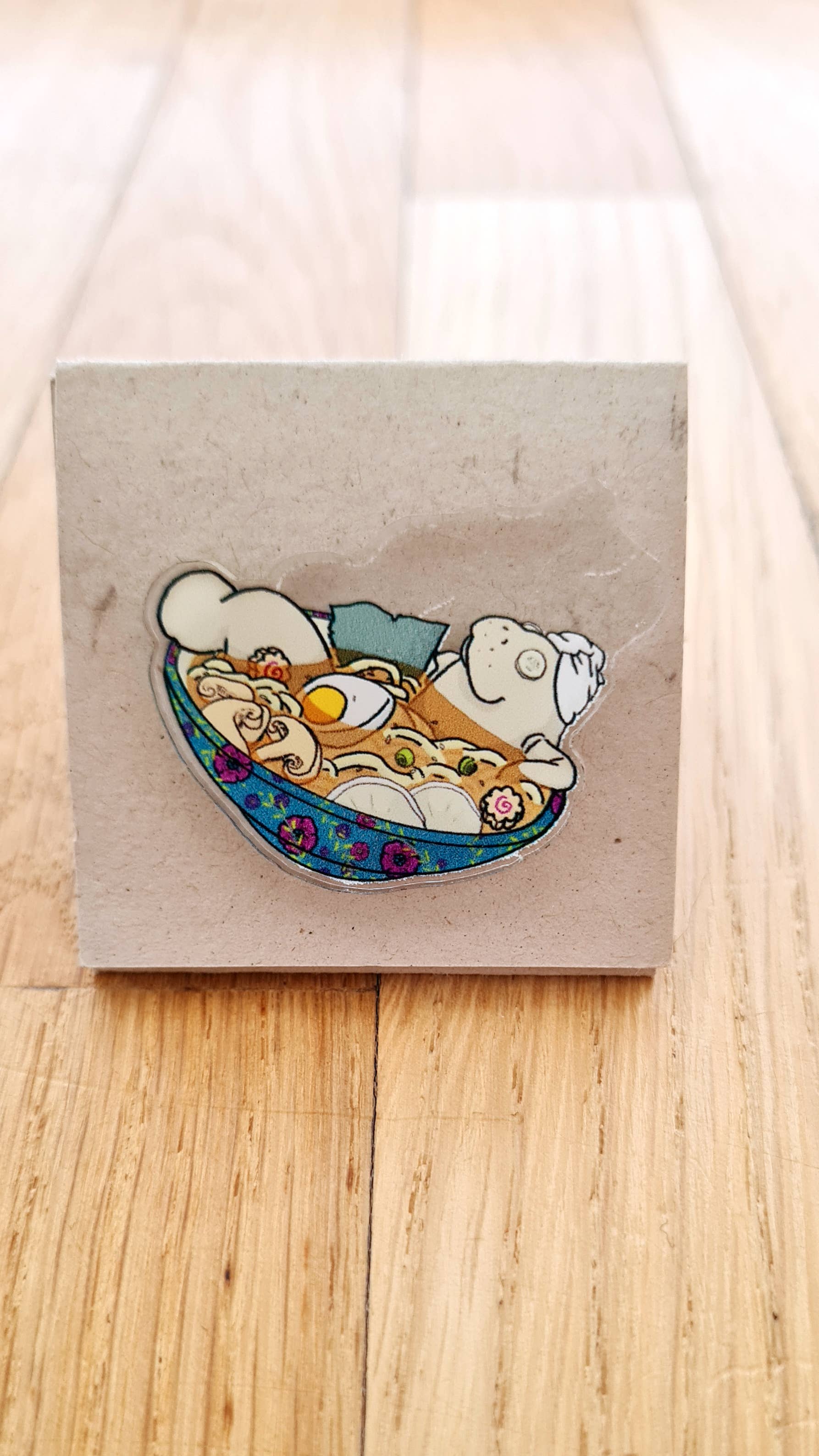 Tostoini - Wholesale Brooch - Ramentino - Ramen Onsen manatee acrylic pin4