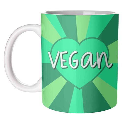 Mugs 'Vegan Love Heart' by Adam Regester for wholesale by ART WOW