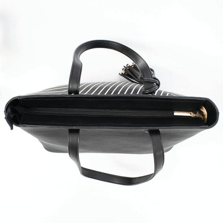 Cool Clutch Pty Ltd - Wholesale Cooler/Cooler Bag - Michelle Cool Clutch (Black & White Stripe) Cooler Bag Tote9