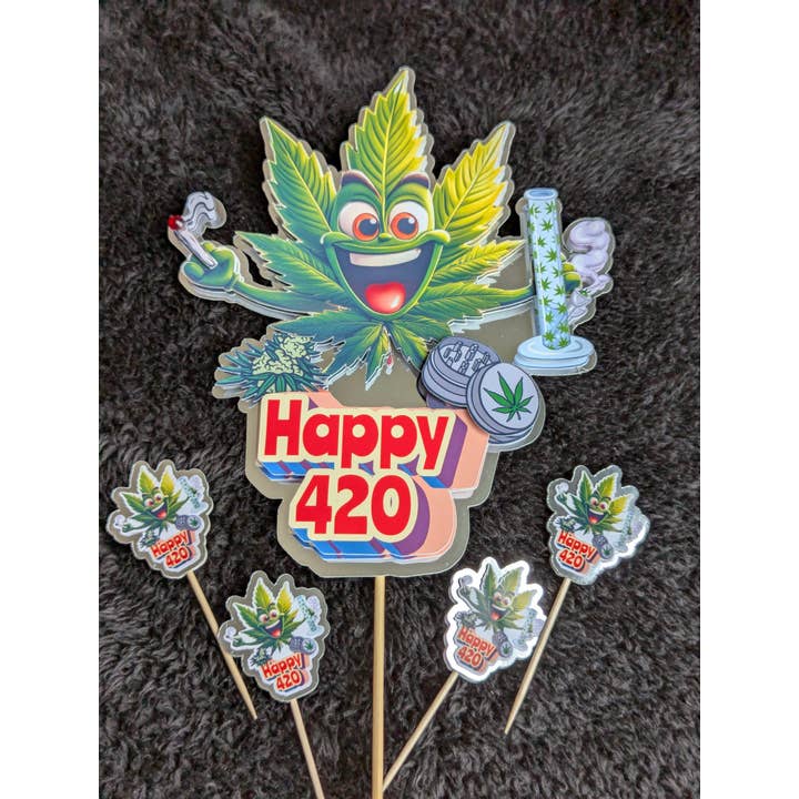Cupcake and Cake Topper - 420 (can be customized) for wholesale by Kink Ink Designs