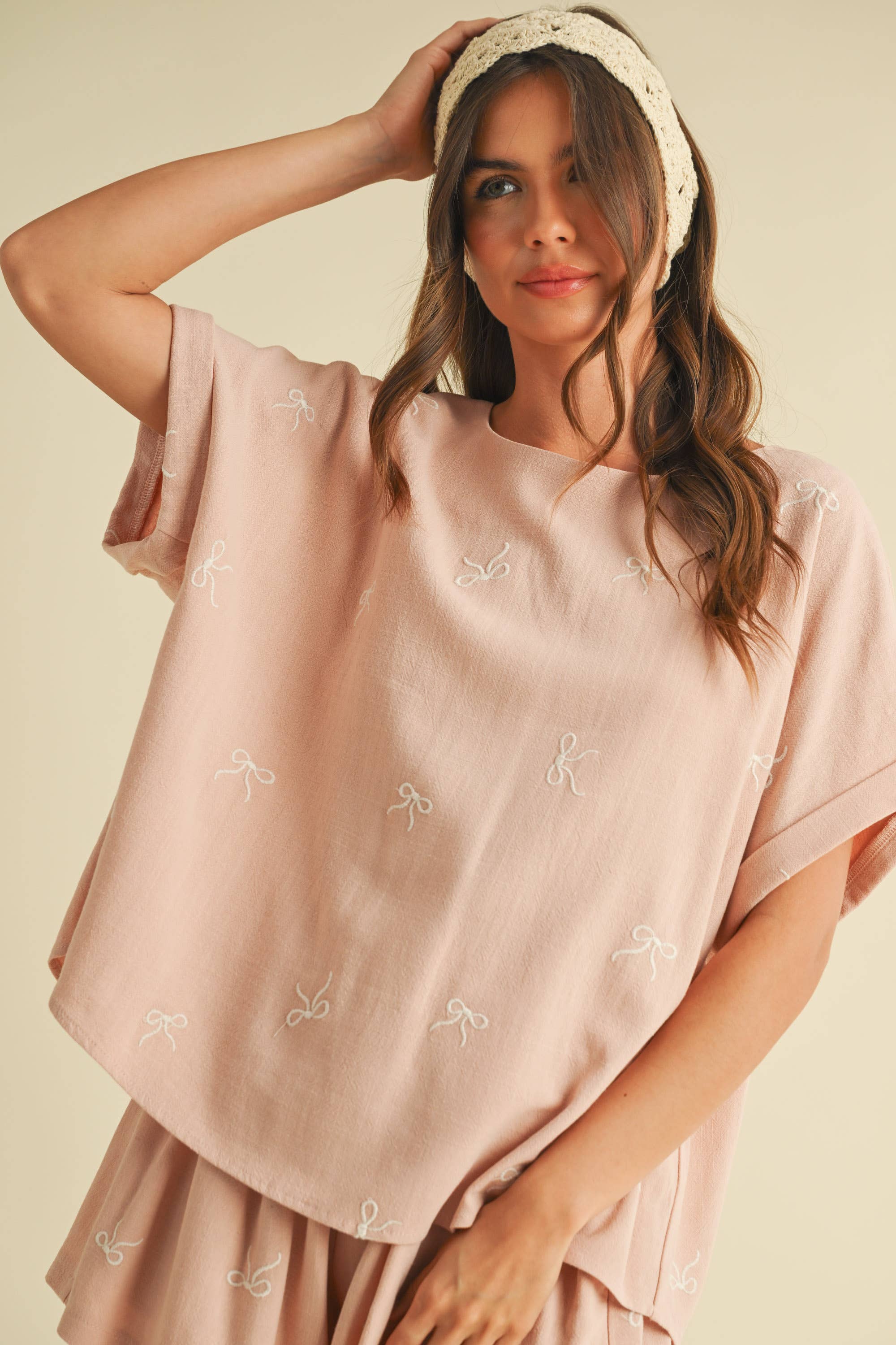 Klesis - Wholesale Top & Short Set (NOT Loungewear) - Women's - IST1598-H OVERSIZED SHORT SLEEVE TOP WITH BELTED SHORTS SET0