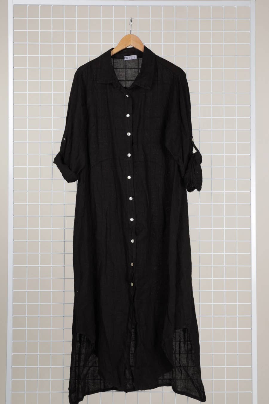 la maison des fibres naturelles - Wholesale Button Down Shirt - Women's - Long shirt dress 68036 100% LINEN15