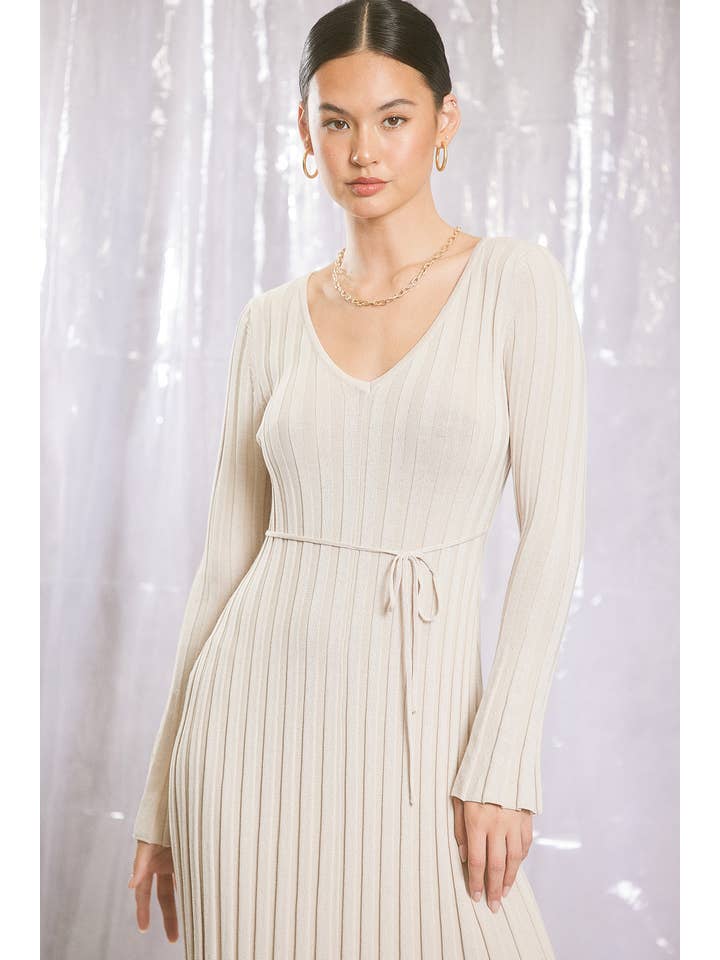 ILLA ILLA - Vente Robe – femme - Robe longue en tricot côtelé10