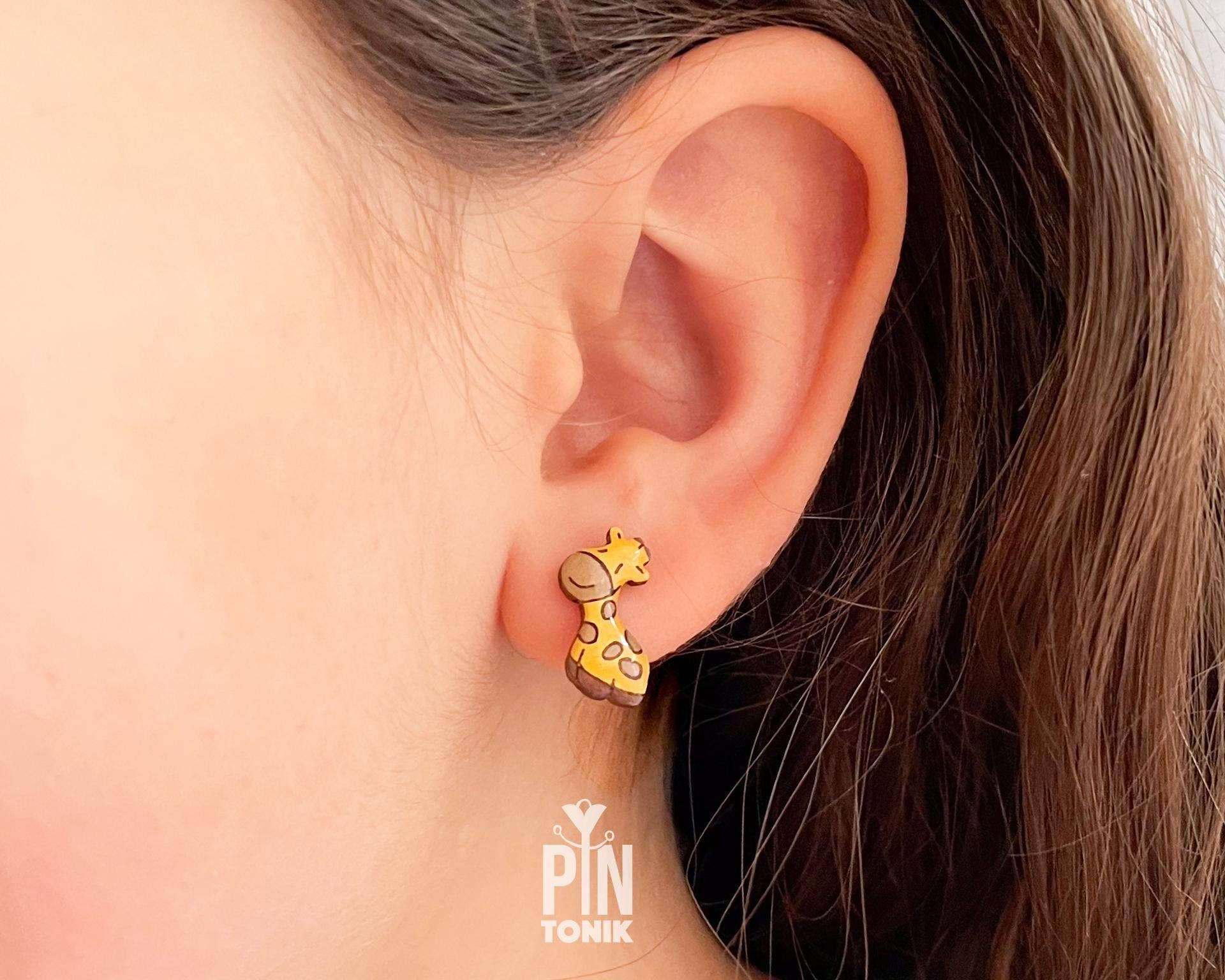 PinTonik - Wholesale Stud/Post Earrings - Giraffe Animal Ear Studs for Costumes and Cosplay1
