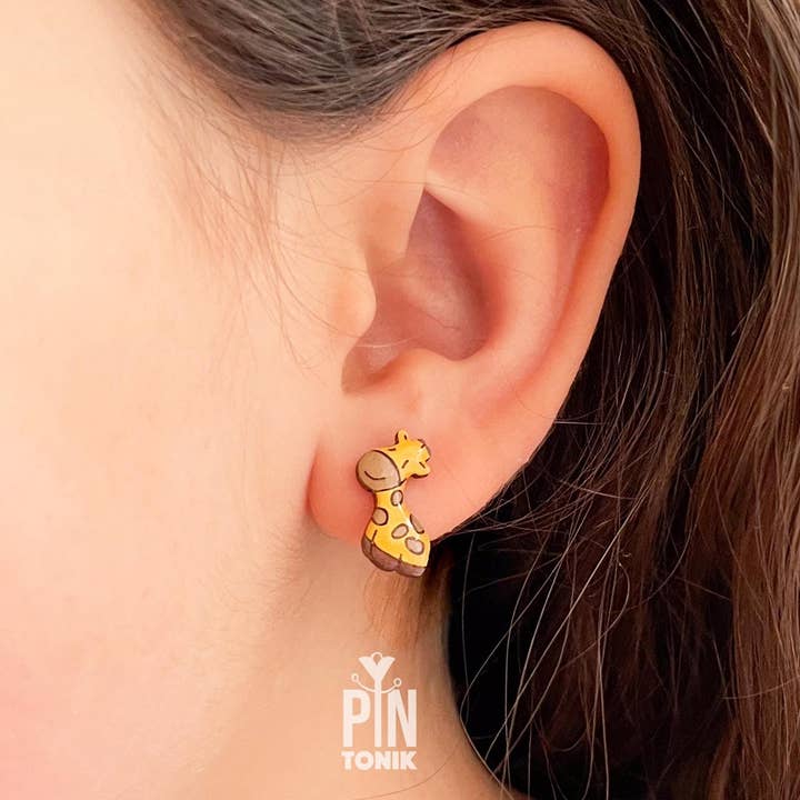 PinTonik - Wholesale Stud/Post Earrings - Giraffe Animal Ear Studs for Costumes and Cosplay1