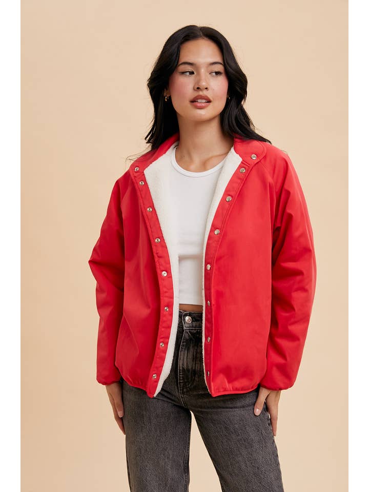 In Loom - Wholesale Jacket - Women's - REVERSIBLE TWO TONED SHERPA JACKET