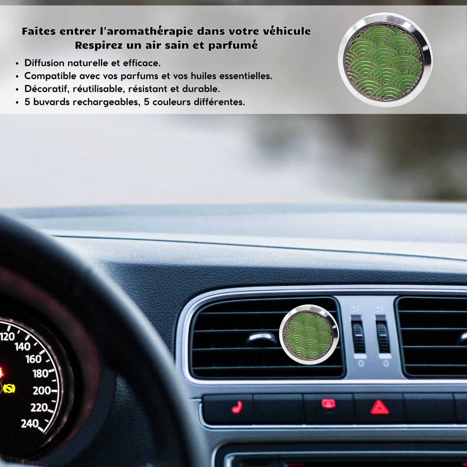 Zen'Arôme - Wholesale Luchtverfrisser voor in de auto - Uniseks - Zen'Arome Clip'Arôme Zen Wave autogeurluchtverfrisser2