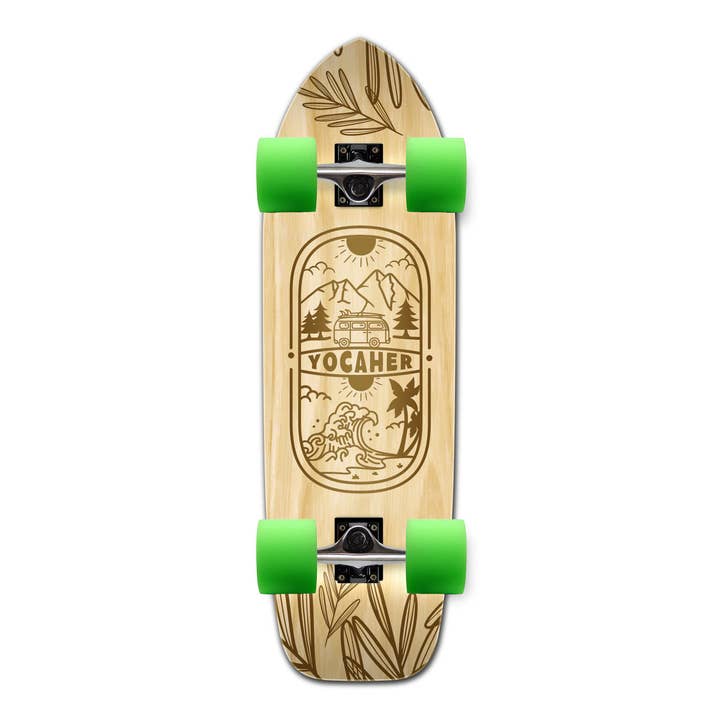 Yocaher Old School Complete Longboard - Adventure Natural for wholesale by Yocaher Skateboards