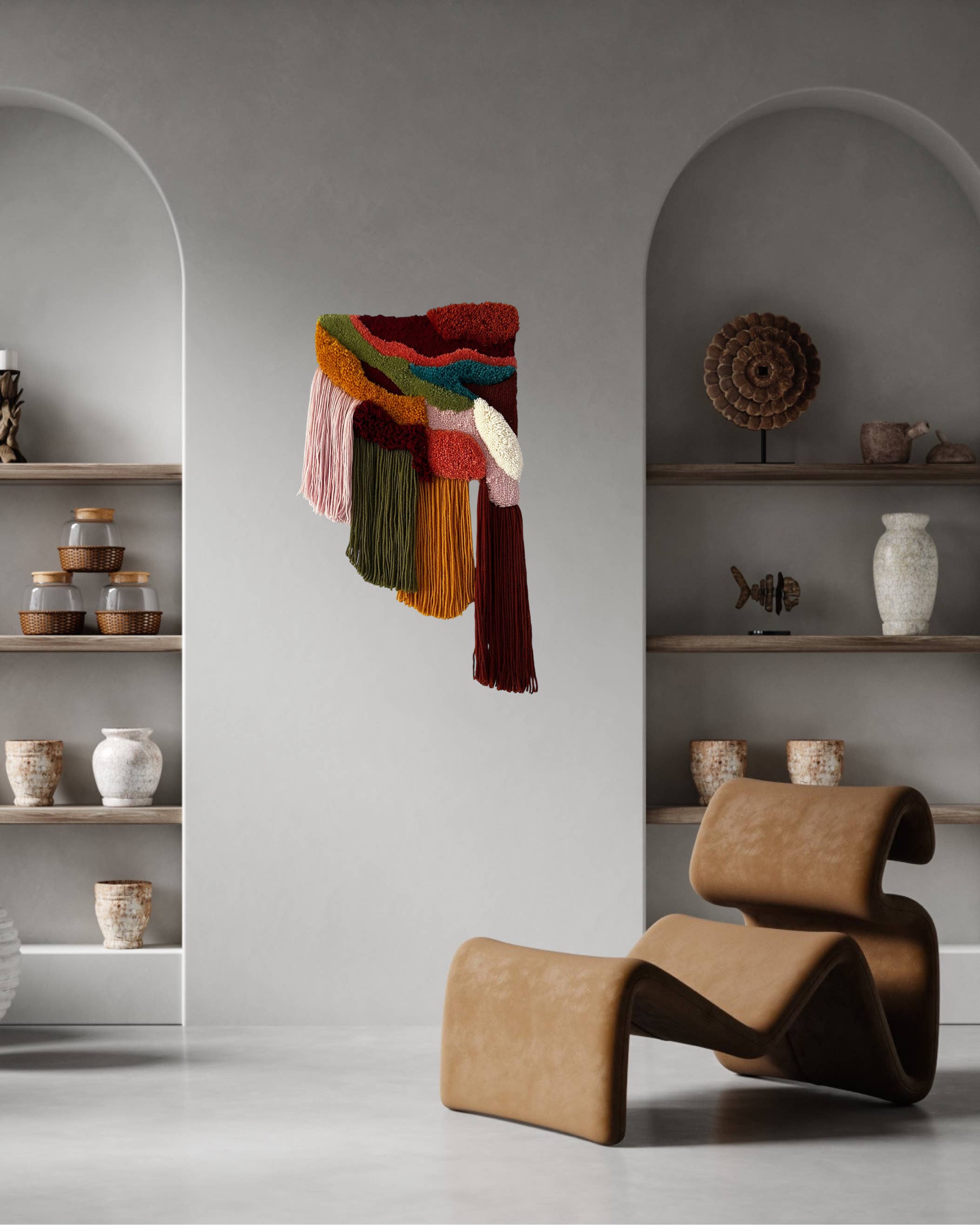 Josi Saboia fiber artist - Wholesale Dimensionele/3D-muurkunst - Desert Dune getuft wandtapijt2