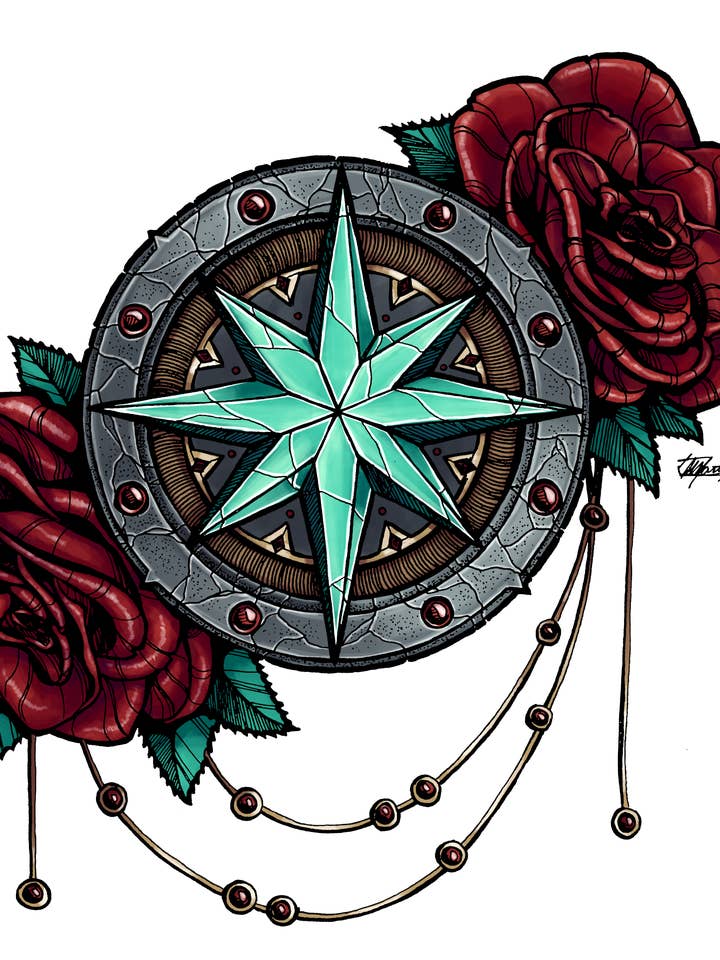 4" klistermærke: Kompasroser for engroshandel hos Indi Martin Art