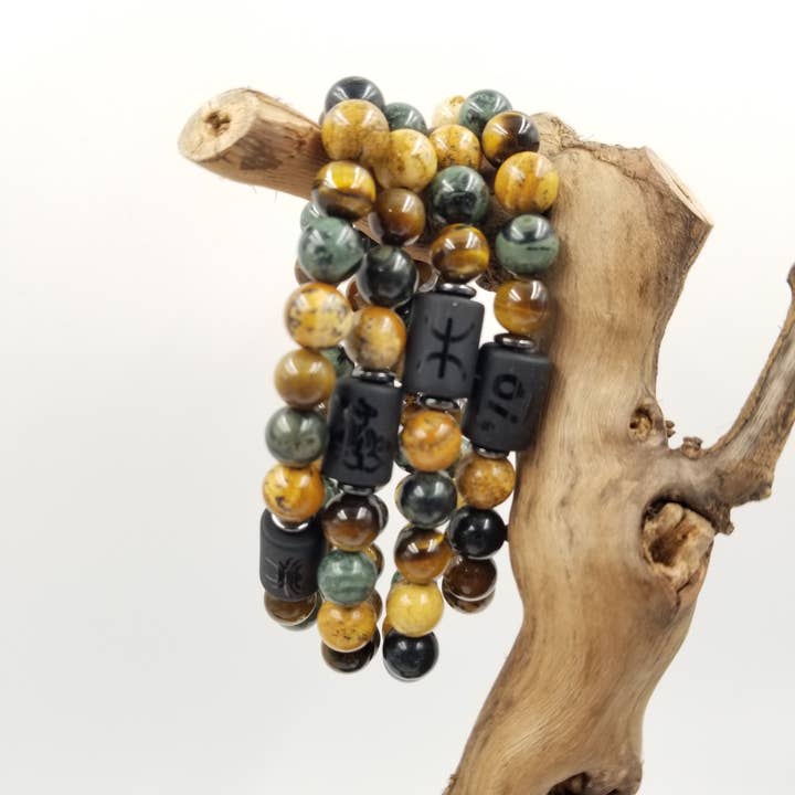 Constellation Obsidian Natural Tiger Eye Stone Bead Bracelet for wholesale by CHAKRA JEWELRY