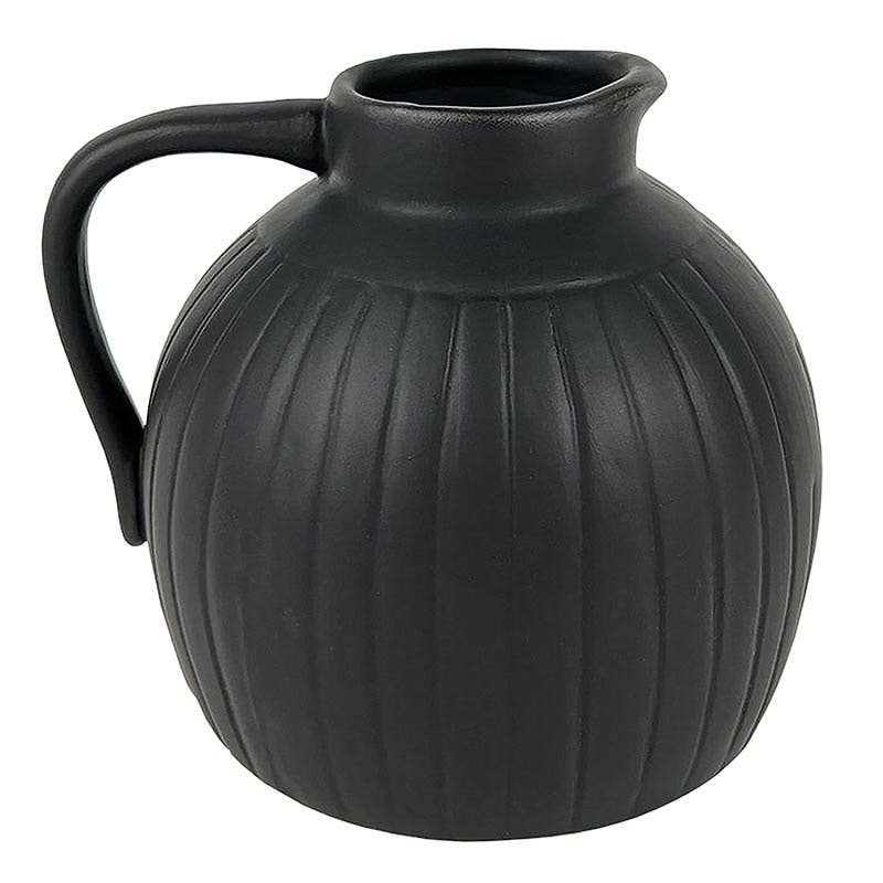 47th & Main (Creative Brands) - Wholesale Pitcher - Black Ceramic Pitcher Vase0