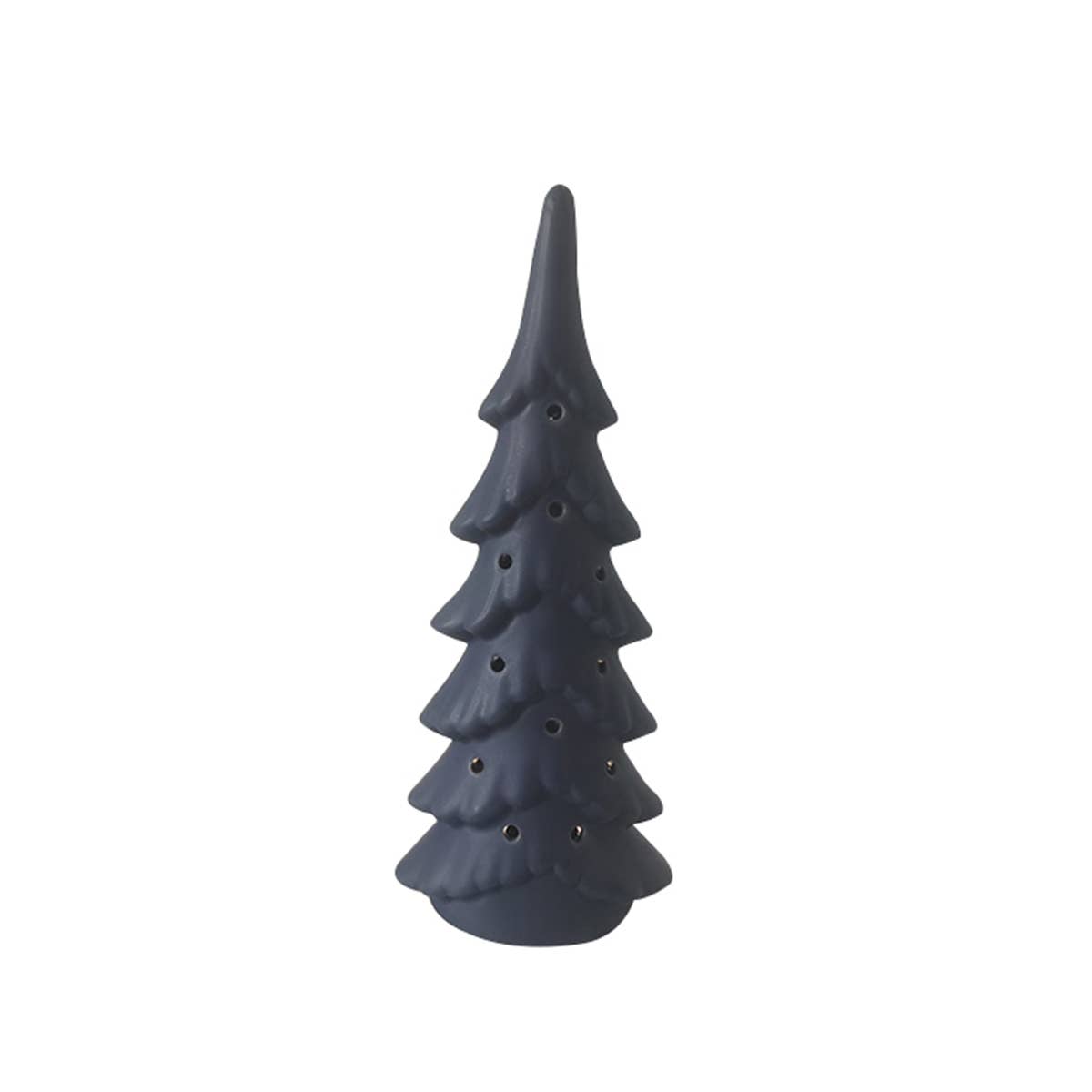 Drew Derose Design - Wholesale Christmas Decoration - Ceramic Navy LED Christmas Tree with Snow – 11.8"2