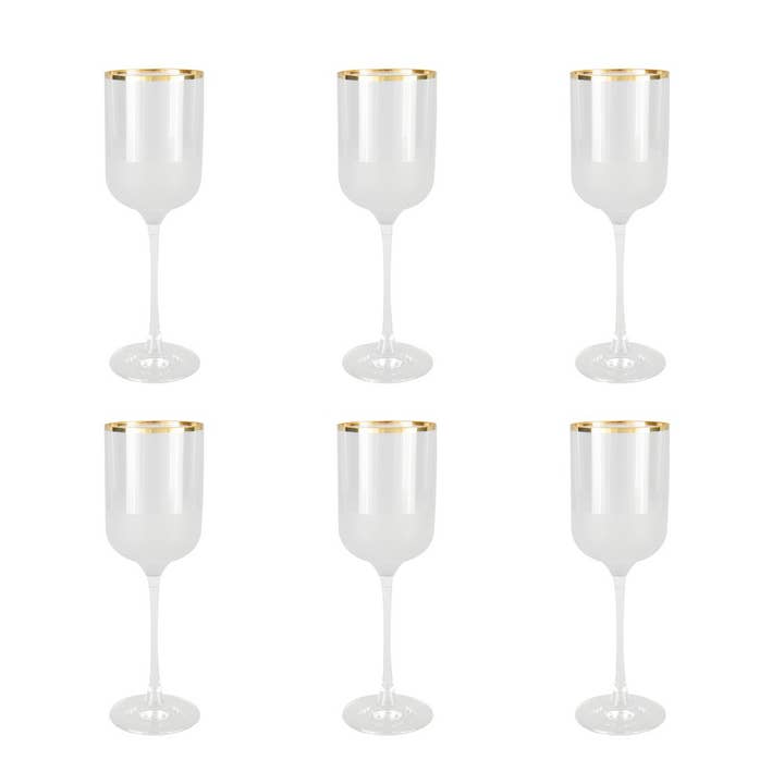 Nish gold-rimmed wine glasses - set of 6 for wholesale by AULICA