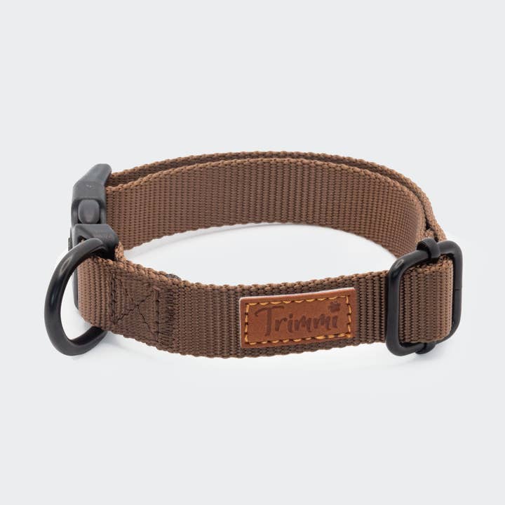 Brunt nylonhalsbånd for engroshandel hos Trimmi