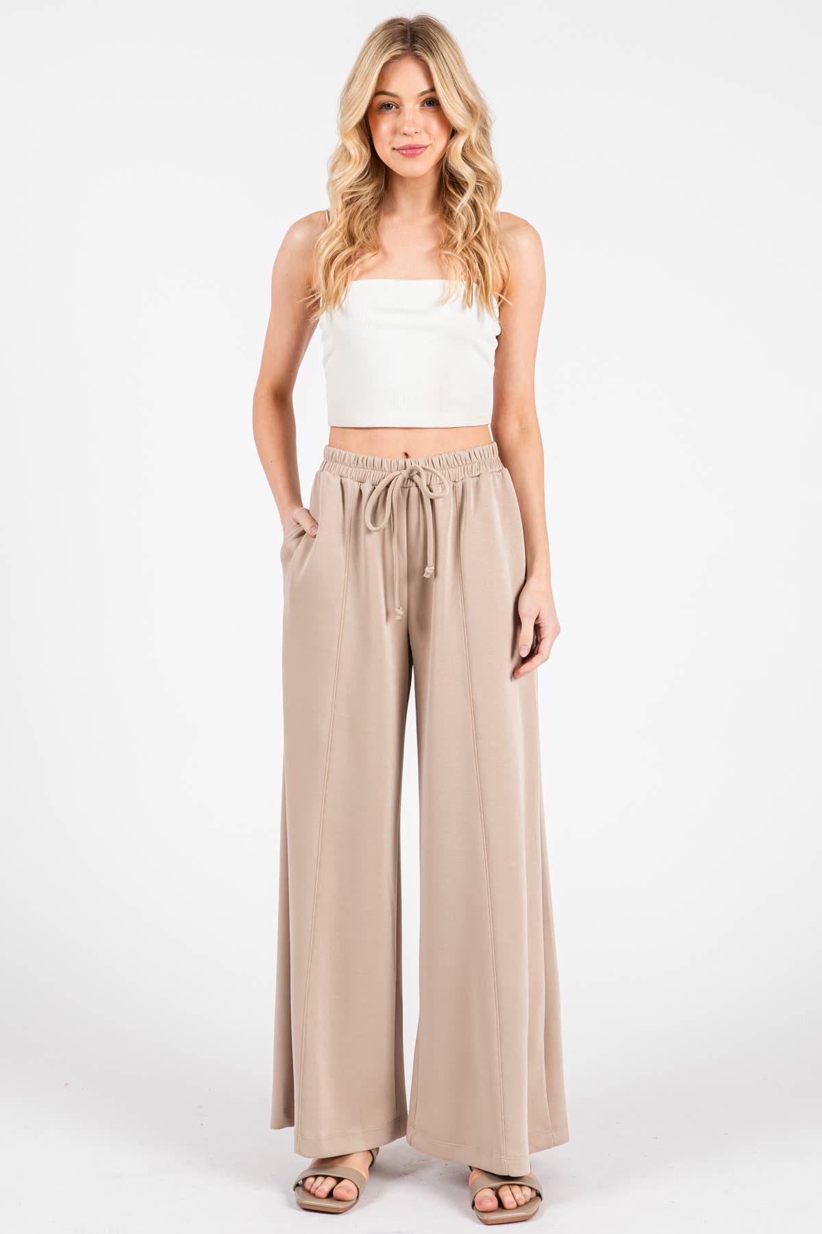 Final Touch - Wholesale Pants - Women's - Modal Jersey Wide Leg Pants - NP7033716