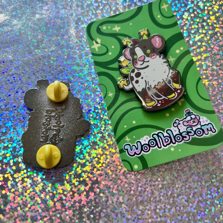 Woolblossom - Wholesale Lapel Pin/Button - Daffodil Alien Boba Cow ~ Enamel Pin2