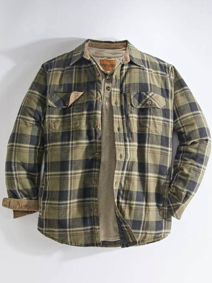 Venado - Wholesale Shirt Jacket/Shacket - Men's - Quilt Lined Brushed Flannel Shirt Jacket12