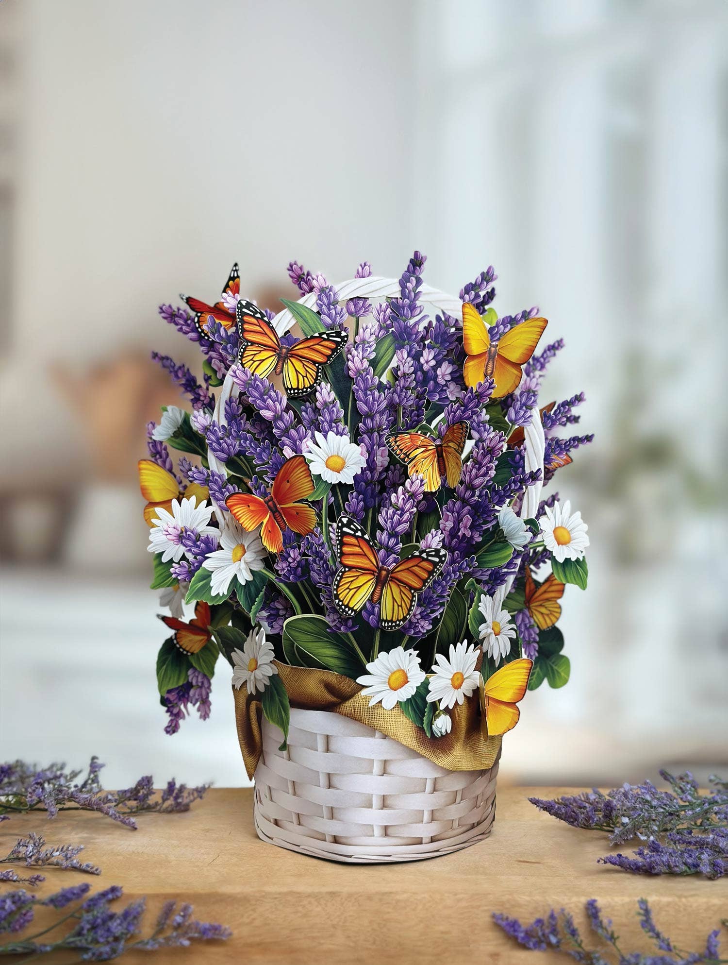 FreshCut Paper LLC - Wholesale Everyday Greeting Card - Lavender & Butterflies (8 Pop-up Greeting Cards)2