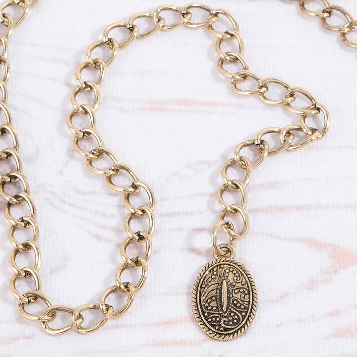 Collections by Fame Accessories - Wholesale Belt - Women's - Ornate Oval Western Concho Disc Chain Belt3